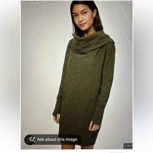 lululemon athletica Olive Cowl Neck Sweater Dress